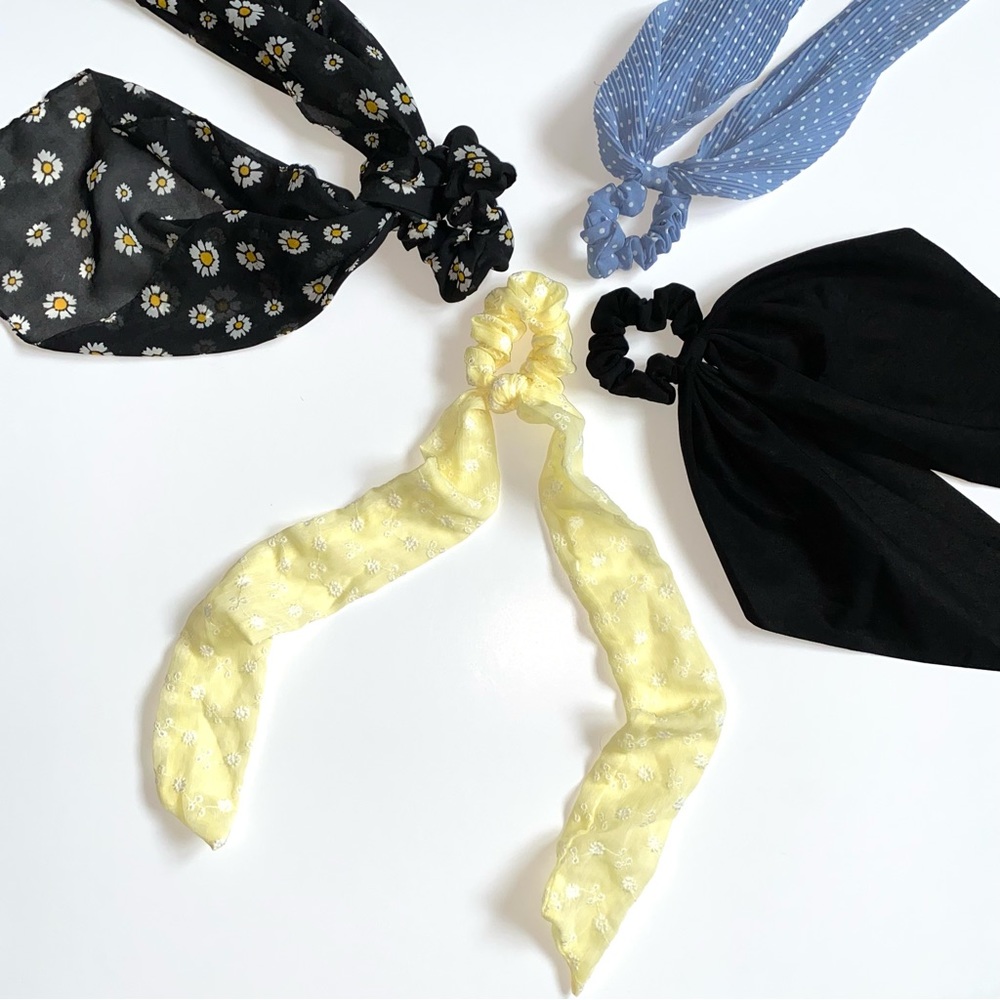 Lot of 4 Hair Scunchie Scarves